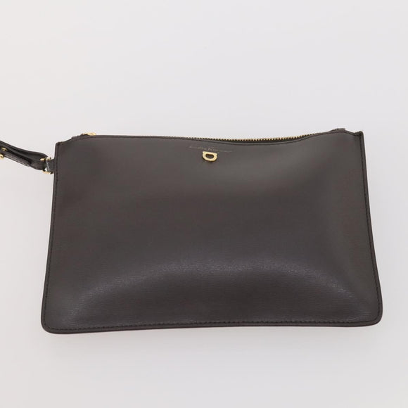 Salvatore Ferragamo Tote Bag Leather 2 Set Dark Brown Ivory Auth 178918