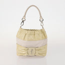 Salvatore Ferragamo Tote Bag Leather 2 Set Dark Brown Ivory Auth 178918-12