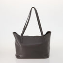 Salvatore Ferragamo Tote Bag Leather 2 Set Dark Brown Ivory Auth 178918-3