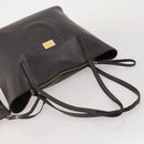 Salvatore Ferragamo Tote Bag Leather 2 Set Dark Brown Ivory Auth 178918-5