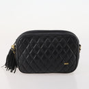 BALLY Chain Shoulder Bag Leather 2 Set Black Auth 178919-10