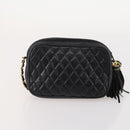 BALLY Chain Shoulder Bag Leather 2 Set Black Auth 178919-11
