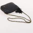 BALLY Chain Shoulder Bag Leather 2 Set Black Auth 178919-13