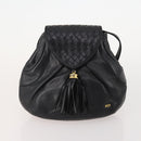 BALLY Chain Shoulder Bag Leather 2 Set Black Auth 178919-2