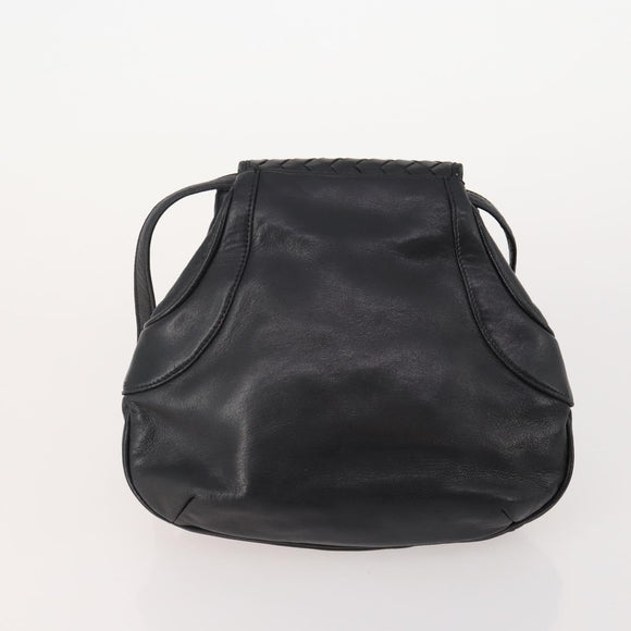 BALLY Chain Shoulder Bag Leather 2 Set Black Auth 178919