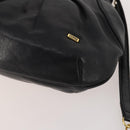 BALLY Chain Shoulder Bag Leather 2 Set Black Auth 178919-8