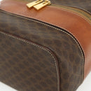 CELINE Macadam Canvas Vanity Hand Bag PVC Leather Brown Gold Auth 178930A-14
