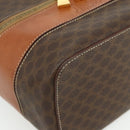 CELINE Macadam Canvas Vanity Hand Bag PVC Leather Brown Gold Auth 178930A-15