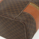 CELINE Macadam Canvas Vanity Hand Bag PVC Leather Brown Gold Auth 178930A-16