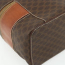 CELINE Macadam Canvas Vanity Hand Bag PVC Leather Brown Gold Auth 178930A-17