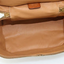 CELINE Macadam Canvas Vanity Hand Bag PVC Leather Brown Gold Auth 178930A-11