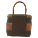 CELINE Macadam Canvas Vanity Hand Bag PVC Leather Brown Gold Auth 178930A-2