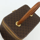 CELINE Macadam Canvas Vanity Hand Bag PVC Leather Brown Gold Auth 178930A-6