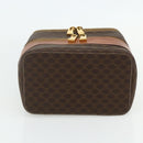 CELINE Macadam Canvas Vanity Hand Bag PVC Leather Brown Gold Auth 178930A-5