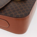 CELINE Macadam Canvas Shoulder Bag PVC Leather Brown Gold Auth 178931A-15