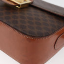CELINE Macadam Canvas Shoulder Bag PVC Leather Brown Gold Auth 178931A-16