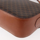 CELINE Macadam Canvas Shoulder Bag PVC Leather Brown Gold Auth 178931A-18