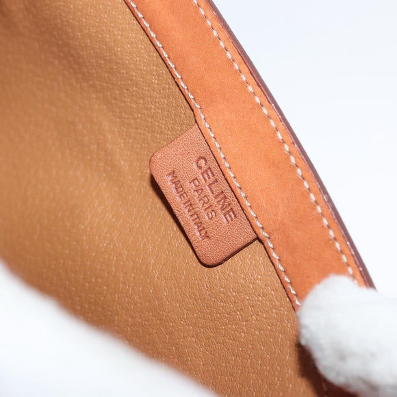 CELINE Macadam Canvas Shoulder Bag PVC Leather Brown Gold Auth 178931A