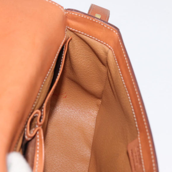 CELINE Macadam Canvas Shoulder Bag PVC Leather Brown Gold Auth 178931A