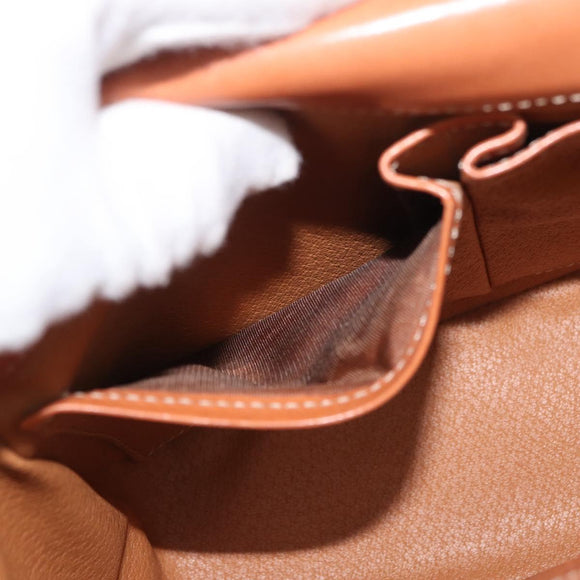 CELINE Macadam Canvas Shoulder Bag PVC Leather Brown Gold Auth 178931A