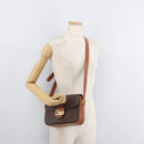 CELINE Macadam Canvas Shoulder Bag PVC Leather Brown Gold Auth 178931A-22