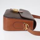 CELINE Macadam Canvas Shoulder Bag PVC Leather Brown Gold Auth 178931A-3