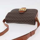 CELINE Macadam Canvas Shoulder Bag PVC Leather Brown Gold Auth 178931A-6