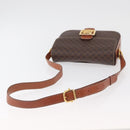 CELINE Macadam Canvas Shoulder Bag PVC Leather Brown Gold Auth 178931A-7