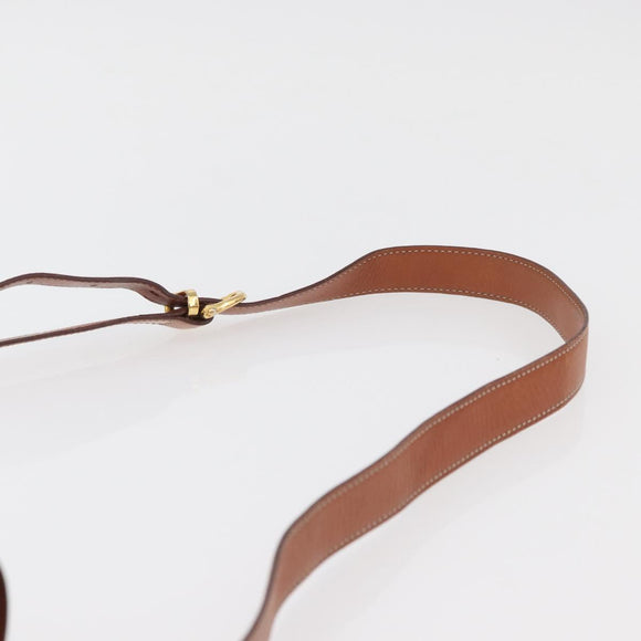 CELINE Macadam Canvas Shoulder Bag PVC Leather Brown Gold Auth 178931A