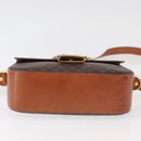 CELINE Macadam Canvas Shoulder Bag PVC Leather Brown Gold Auth 178931A-5