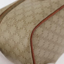 CELINE Macadam Canvas Vanity Handtas PVC Leer Beige Goud Auth 178932A-14