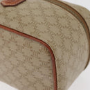 CELINE Macadam Canvas Vanity Handtas PVC Leer Beige Goud Auth 178932A-15