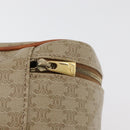 CELINE Macadam Canvas Vanity Handtas PVC Leer Beige Goud Auth 178932A-9