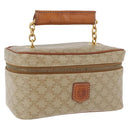 CELINE Macadam Canvas Vanity Handtas PVC Leer Beige Goud Auth 178932A-1