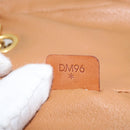 CELINE Macadam Canvas Vanity Handtas PVC Leer Beige Goud Auth 178932A-12