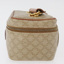 CELINE Macadam Canvas Vanity Handtas PVC Leer Beige Goud Auth 178932A-3