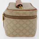 CELINE Macadam Canvas Vanity Handtas PVC Leer Beige Goud Auth 178932A-4