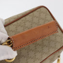 CELINE Macadam Canvas Vanity Handtas PVC Leer Beige Goud Auth 178932A-7