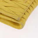 Miu Miu Matelasse Chain Shoulder Bag Leather Yellow Gold Auth 178934A-9