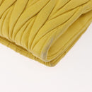 Miu Miu Matelasse Chain Shoulder Bag Leather Yellow Gold Auth 178934A-16