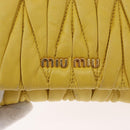 Miu Miu Matelasse Chain Shoulder Bag Leather Yellow Gold Auth 178934A-17