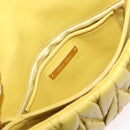 Miu Miu Matelasse Chain Shoulder Bag Leather Yellow Gold Auth 178934A-19