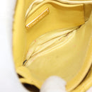Miu Miu Matelasse Chain Shoulder Bag Leather Yellow Gold Auth 178934A-10