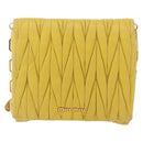 Miu Miu Matelasse Chain Shoulder Bag Leather Yellow Gold Auth 178934A-13