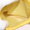 Miu Miu Matelasse Chain Shoulder Bag Leather Yellow Gold Auth 178934A-22