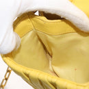 Miu Miu Matelasse Chain Shoulder Bag Leather Yellow Gold Auth 178934A-23