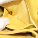 Miu Miu Matelasse Chain Shoulder Bag Leather Yellow Gold Auth 178934A-24