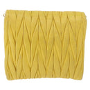 Miu Miu Matelasse Chain Shoulder Bag Leather Yellow Gold Auth 178934A-2