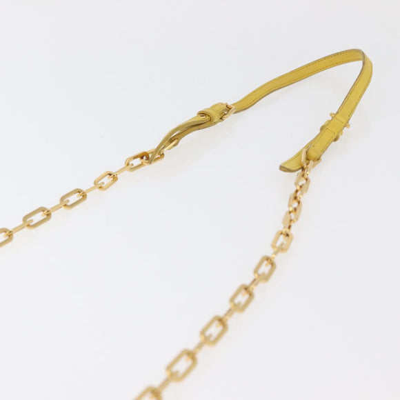 Miu Miu Matelasse Chain Shoulder Bag Leather Yellow Gold Auth 178934A