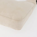 FENDI Mamma Baguette Shoulder Bag Canvas White Silver Auth 178935-14